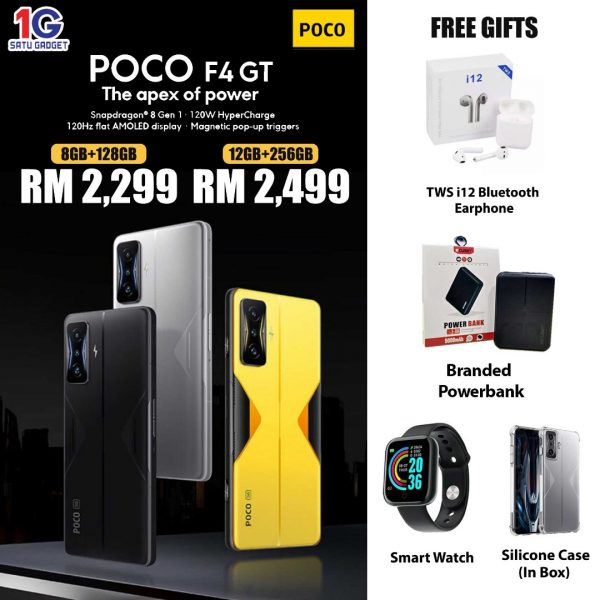 Poco F4 GT  5G (8GB/12GB + 128GB/256GB) – Original Malaysia Set